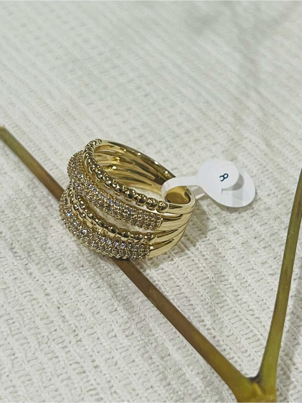 Gold Pave Multi-Band Stackable Ring